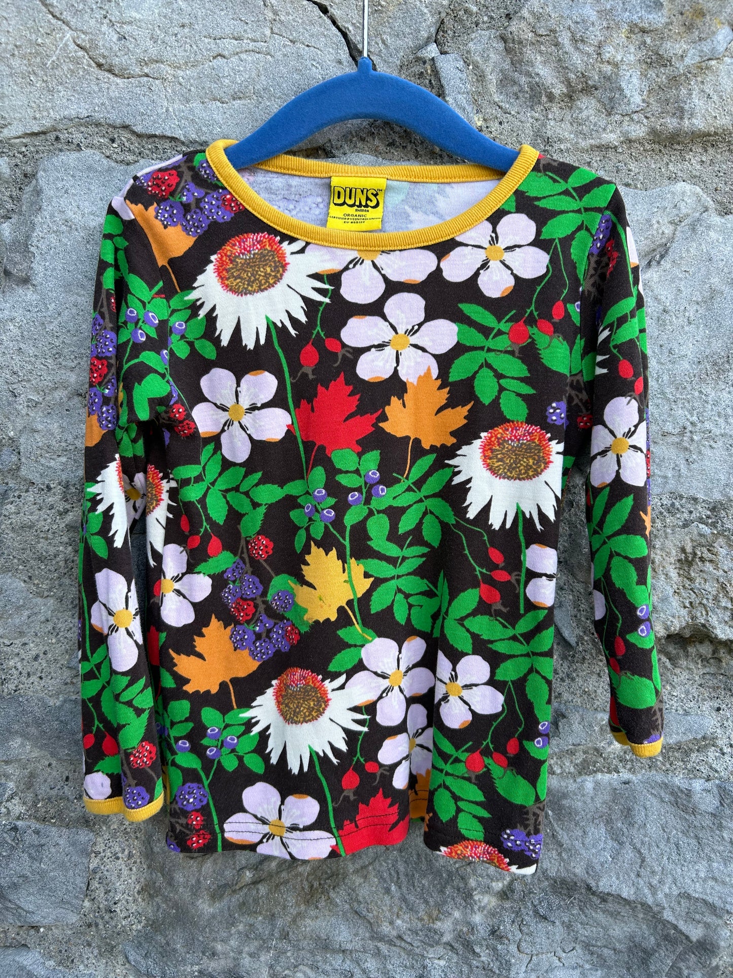 Autumn flowers brown top  3-4y (98-104cm)