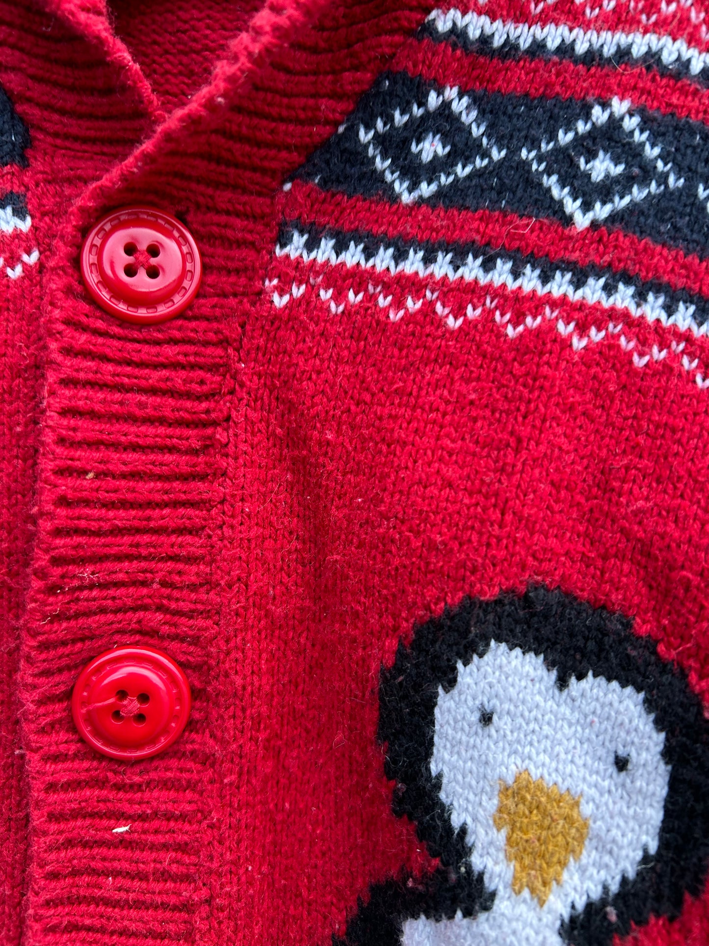 Penguin red cardigan  3-4y (98-104cm)