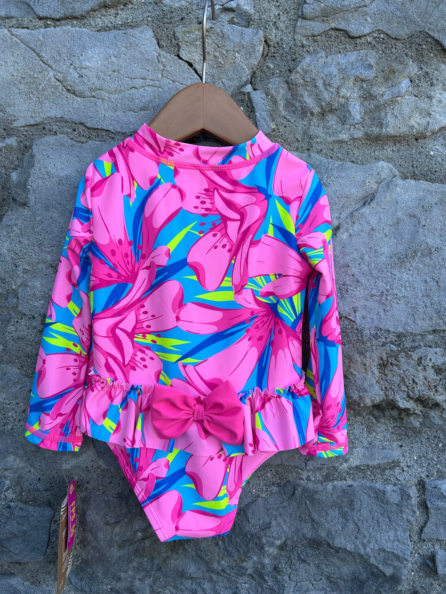 Pink flowers swimsuit 18-24m (86-92cm)