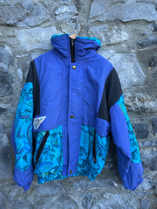 80s purple and blue abstract jacket  12y (152cm)