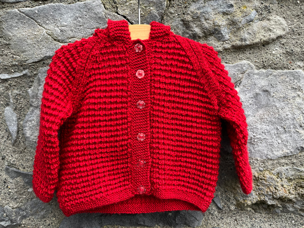 Red hooded cardigan  3-6m (62-68cm)