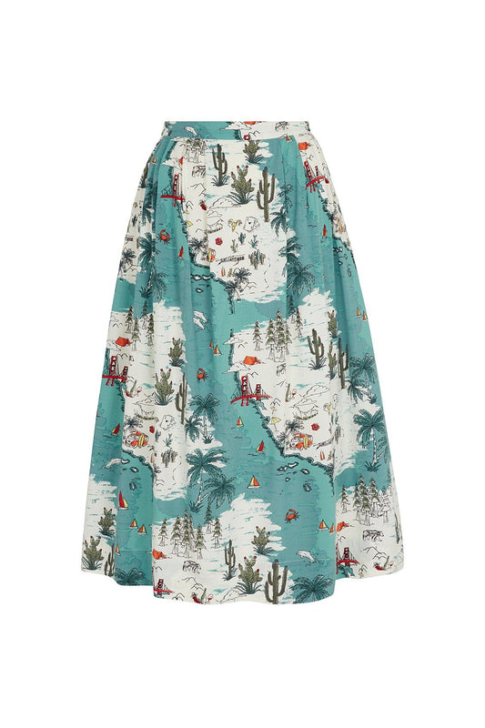 Emily & Fin Faye Golden State Midi Skirt uk 10