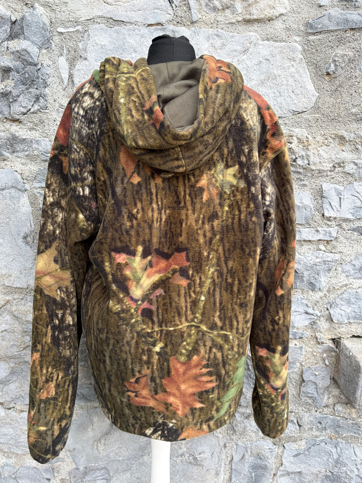 90s autumn woodland camouflage fleece Large