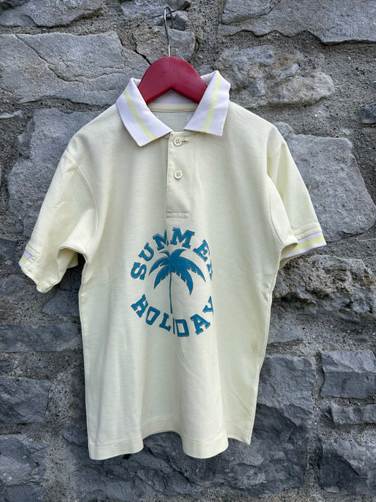 80s summer yellow polo top  7-8y (122-128cm)
