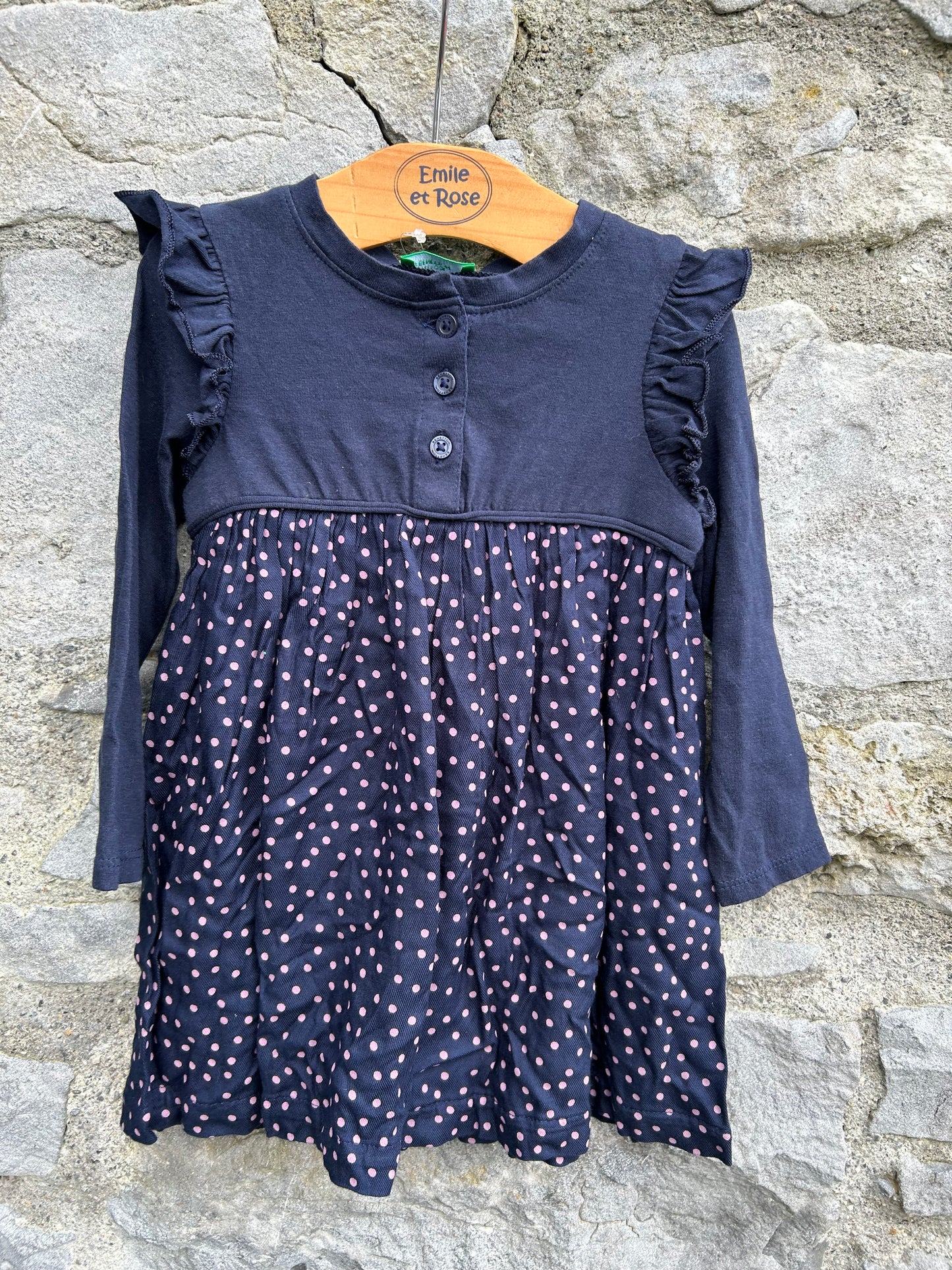 Navy dress  12m (80cm)