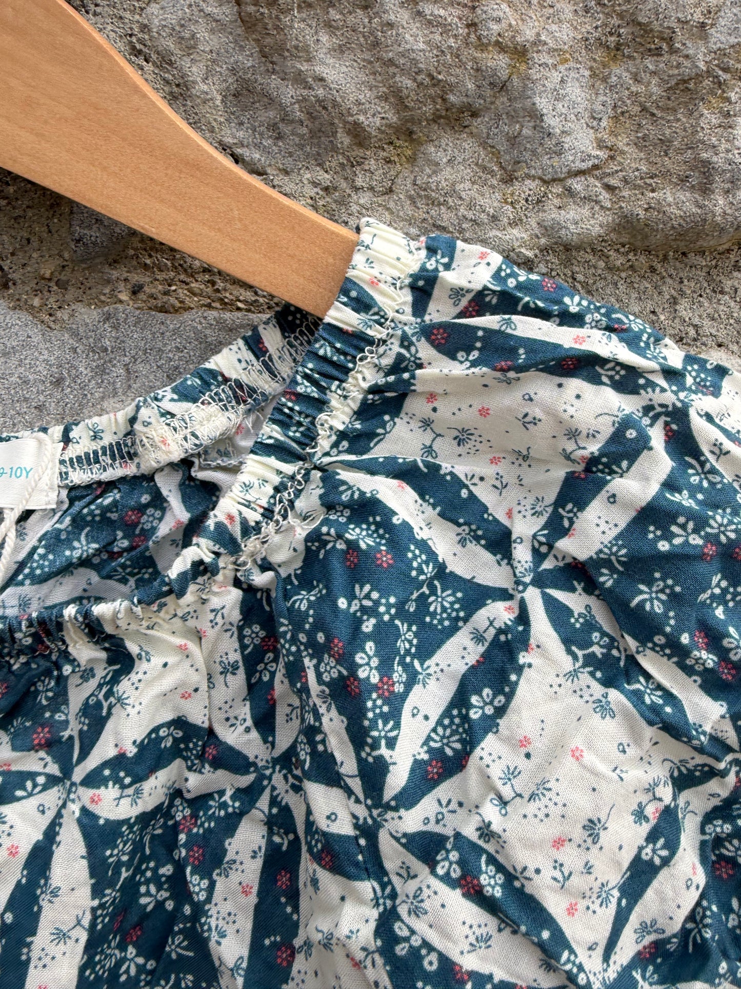 Floral patchwork shirt&shorts  9-10y (134-140cm)