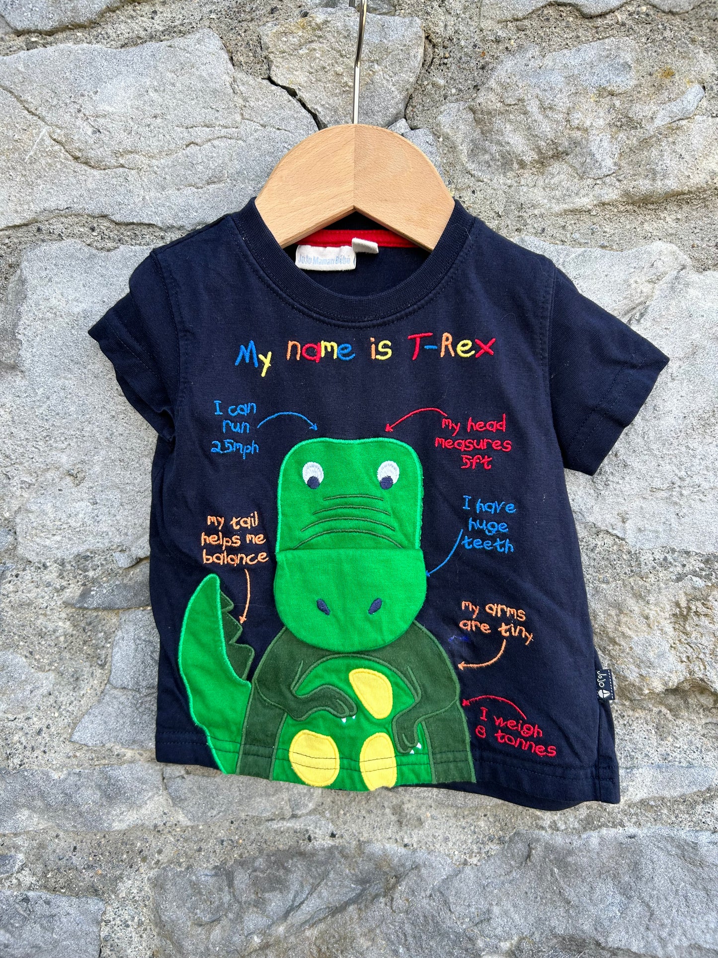 T-rex navy T-shirt  6-12m (68-80cm)