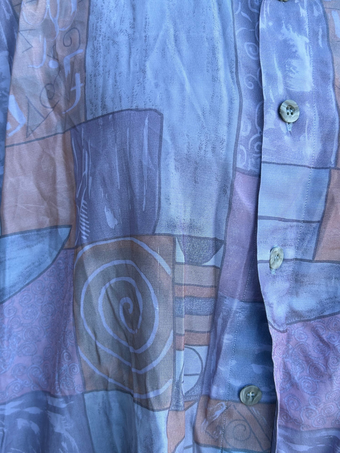 80s abstract pastel shirt  Large