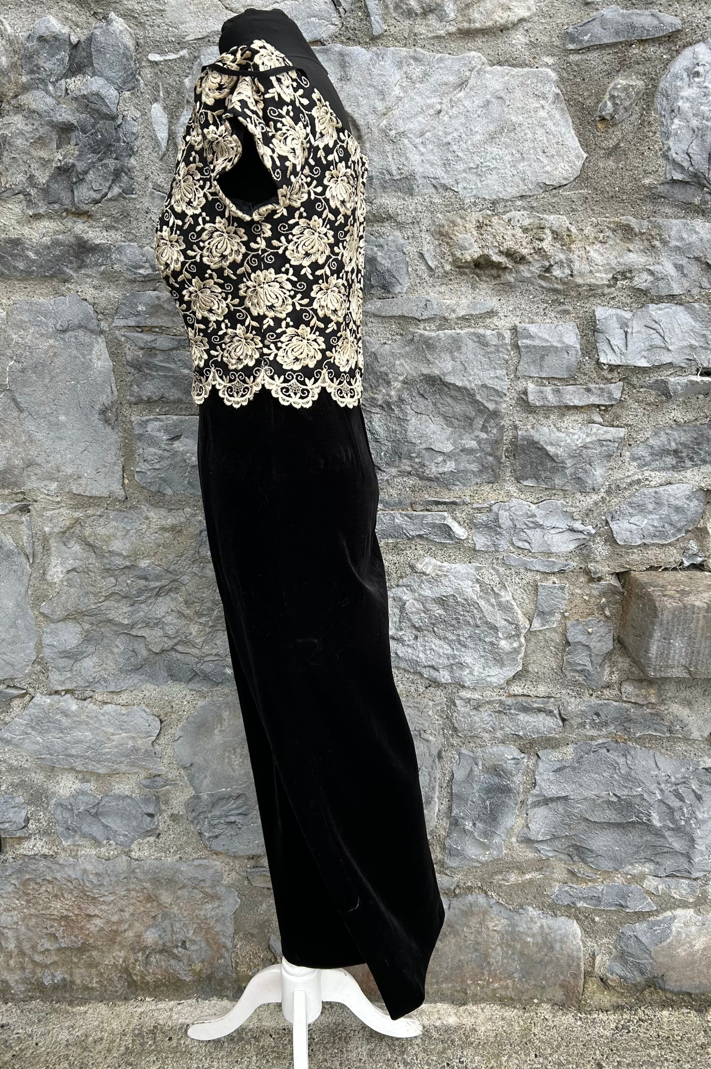 90s lace&velvet dress uk 8