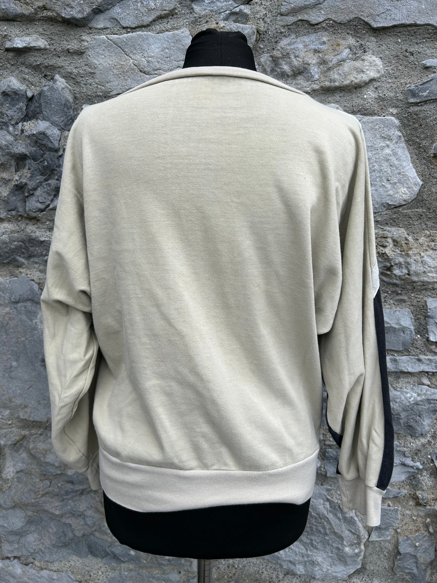 90s beige&navy sweatshirt uk 8