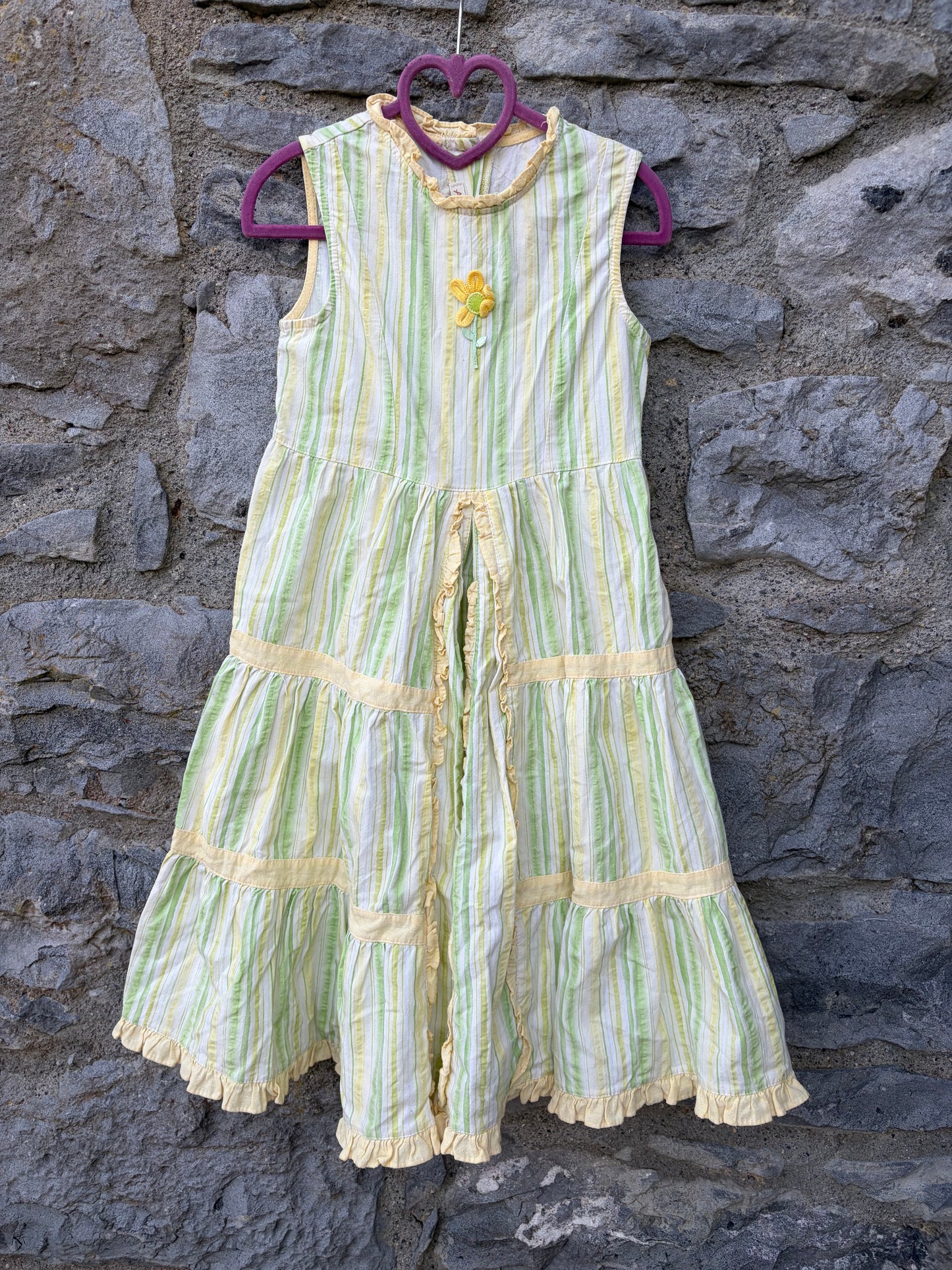 Y2K yellow stripy dress  6y (116cm)