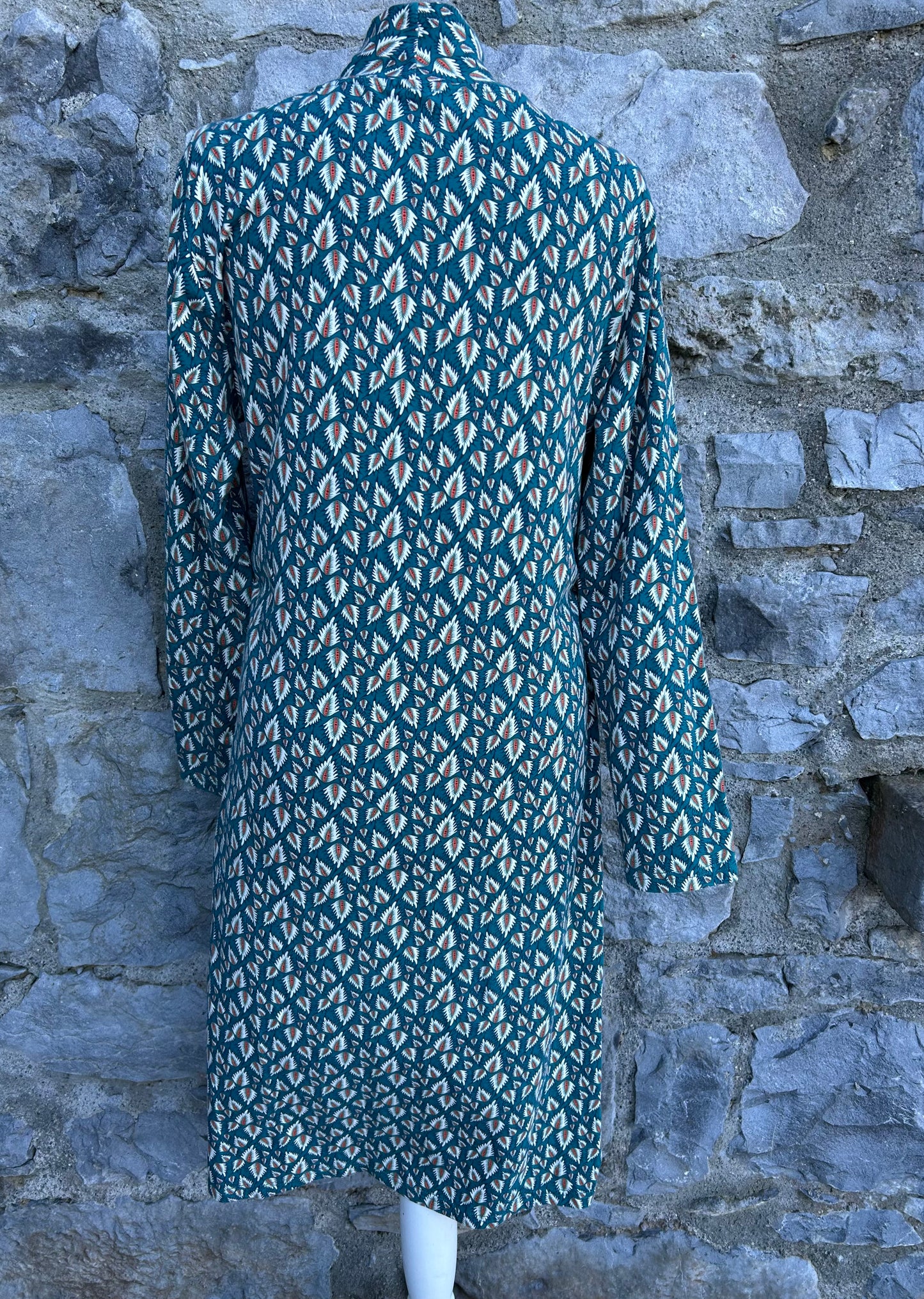 Petrol feathers faux wrap dress  uk 16