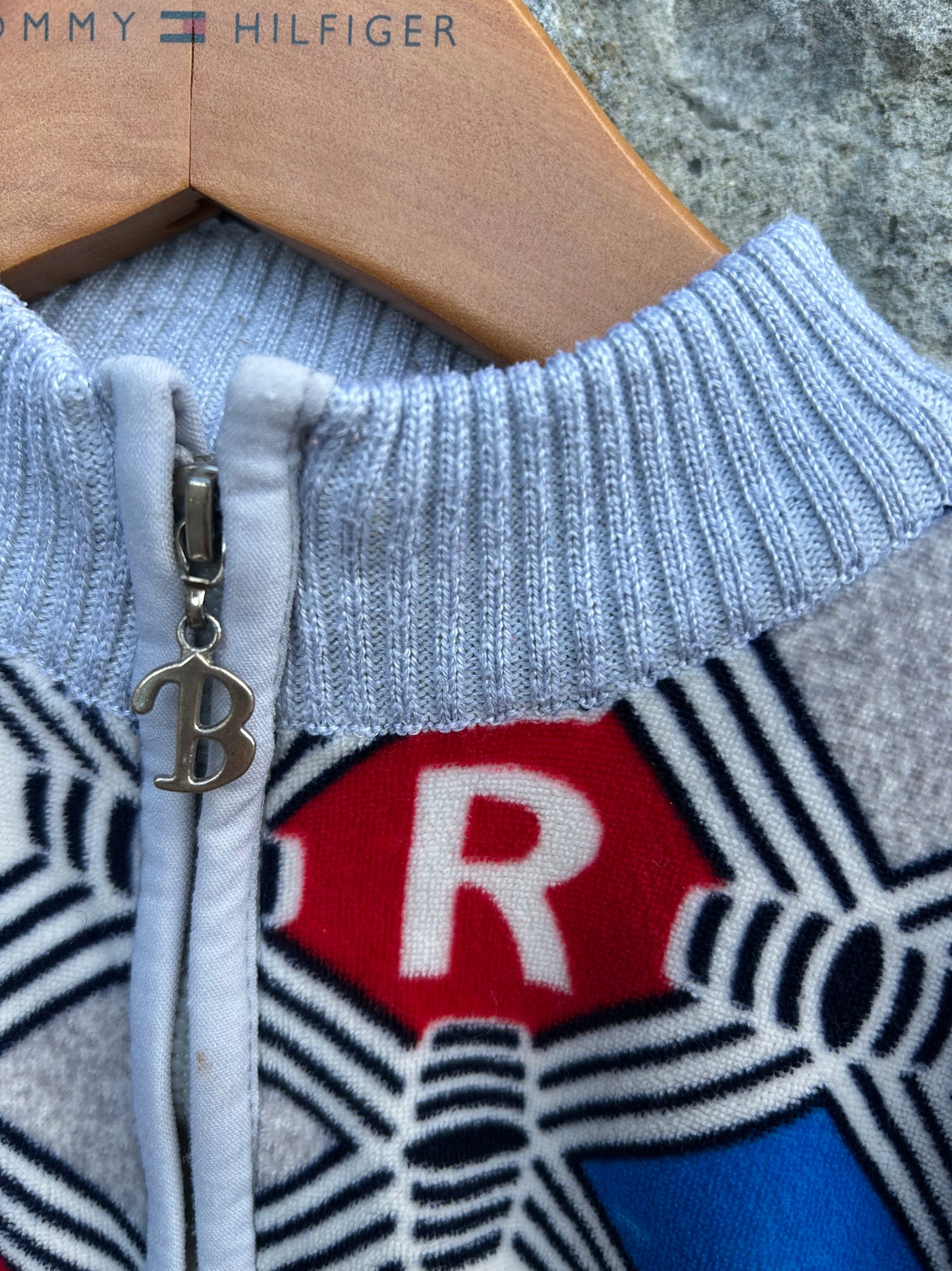 Diamond pattern grey zip cardigan  18-24m (86-92cm)