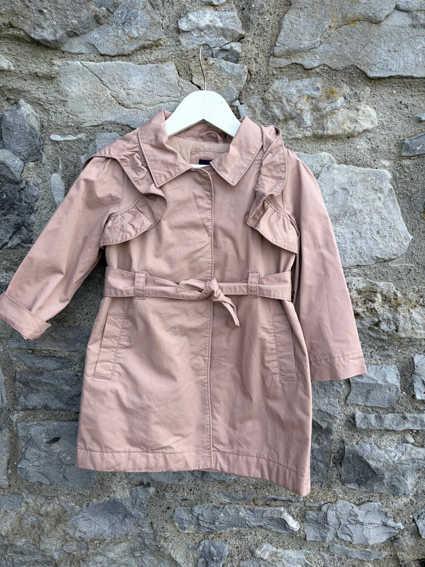 Dusty pink trench coat 4y (104cm)