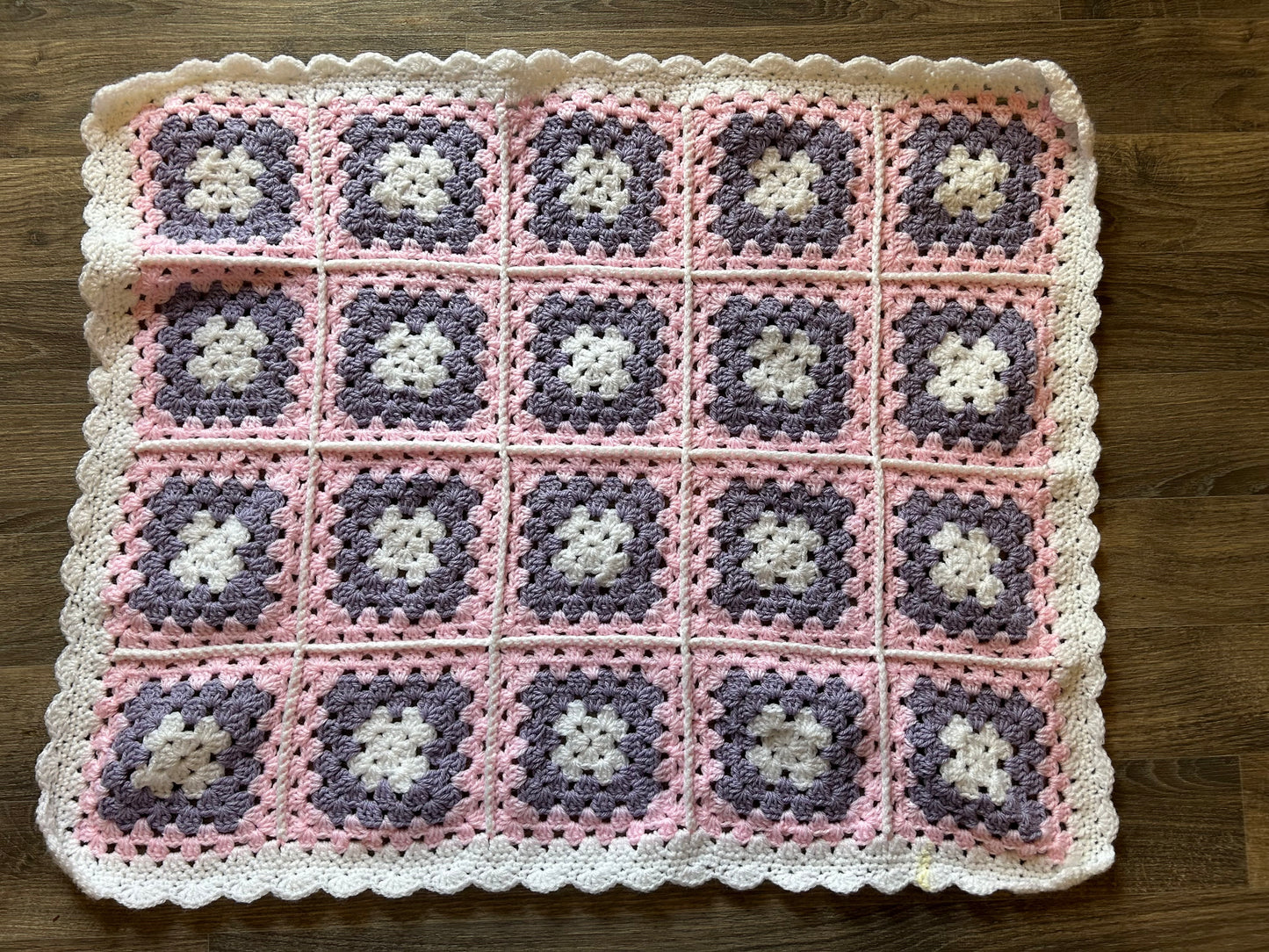 Pink&purple square blanket