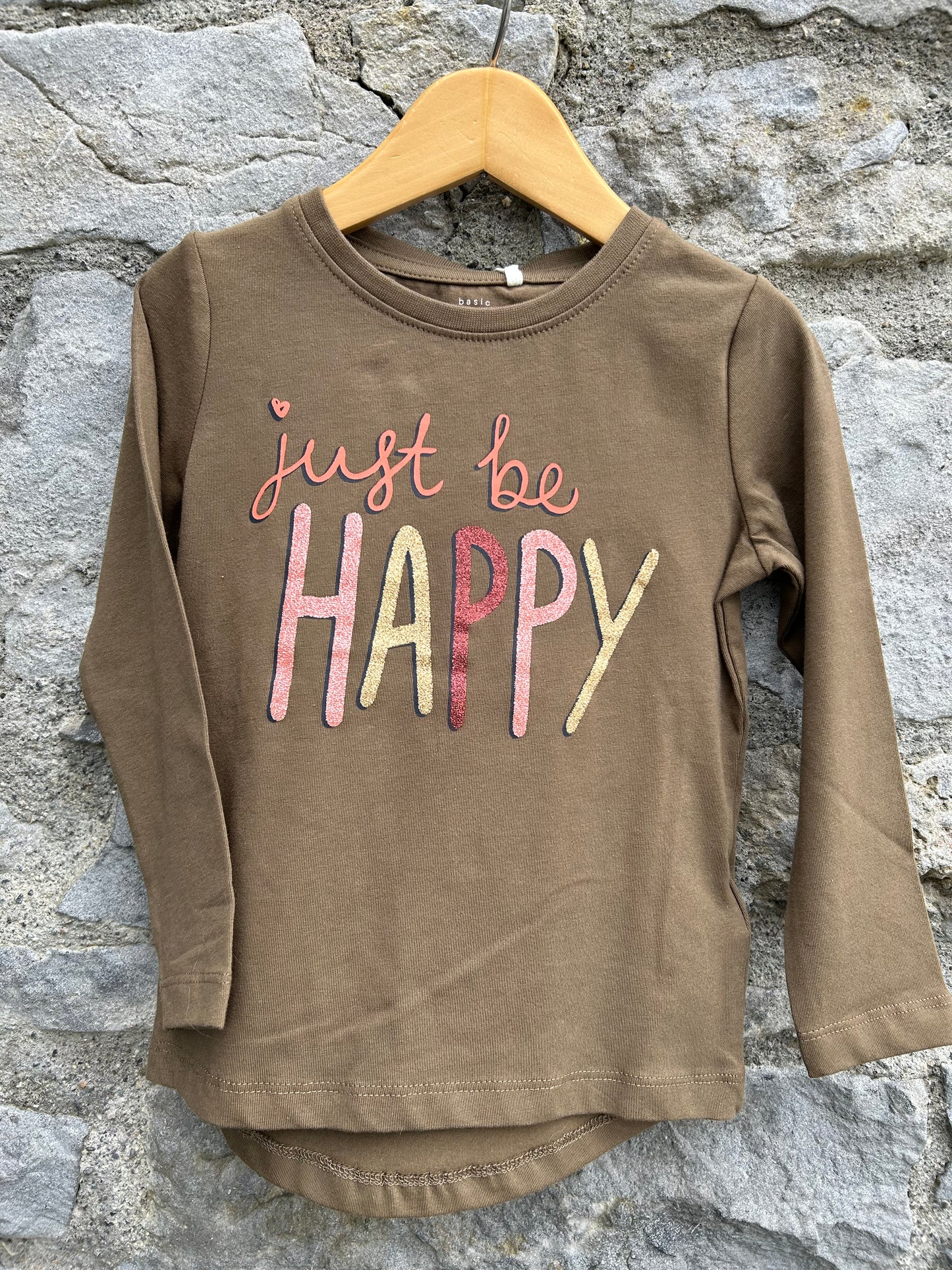 Just be happy brown top   2-3y (92-98cm)