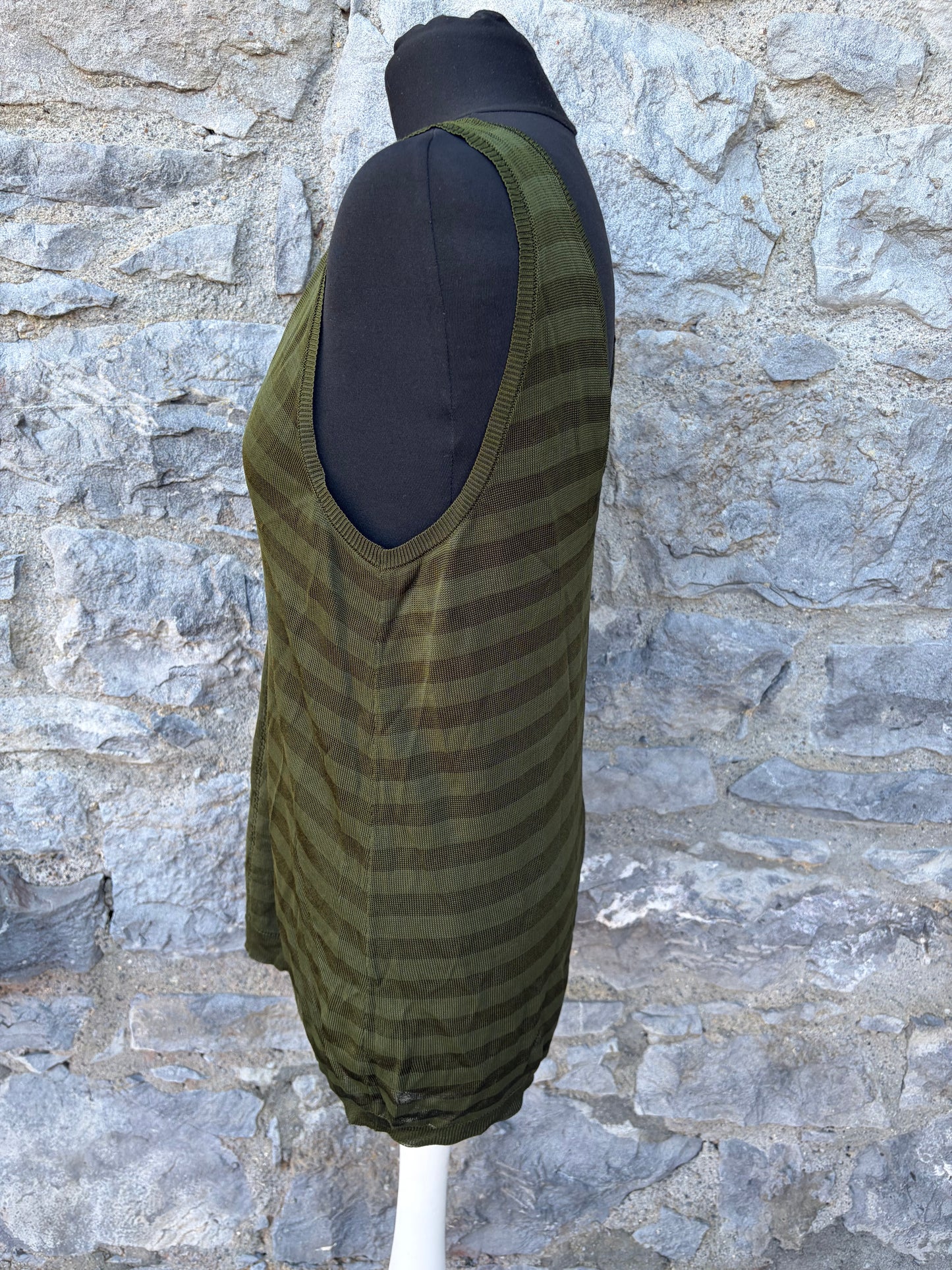 Khaki stripy top uk 10