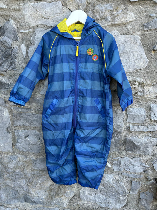 Blue&navy stripes monster puddle suit 18-24m (86-92cm)