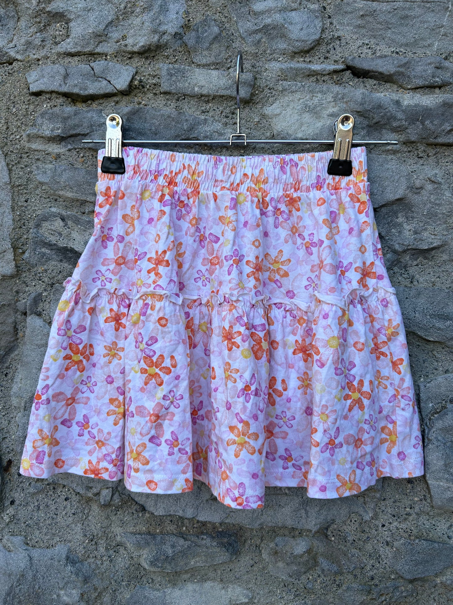 Orange&pink flowers skirt 5-6y (110-116cm)
