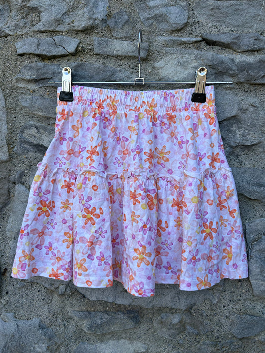 Orange&pink flowers skirt 5-6y (110-116cm)