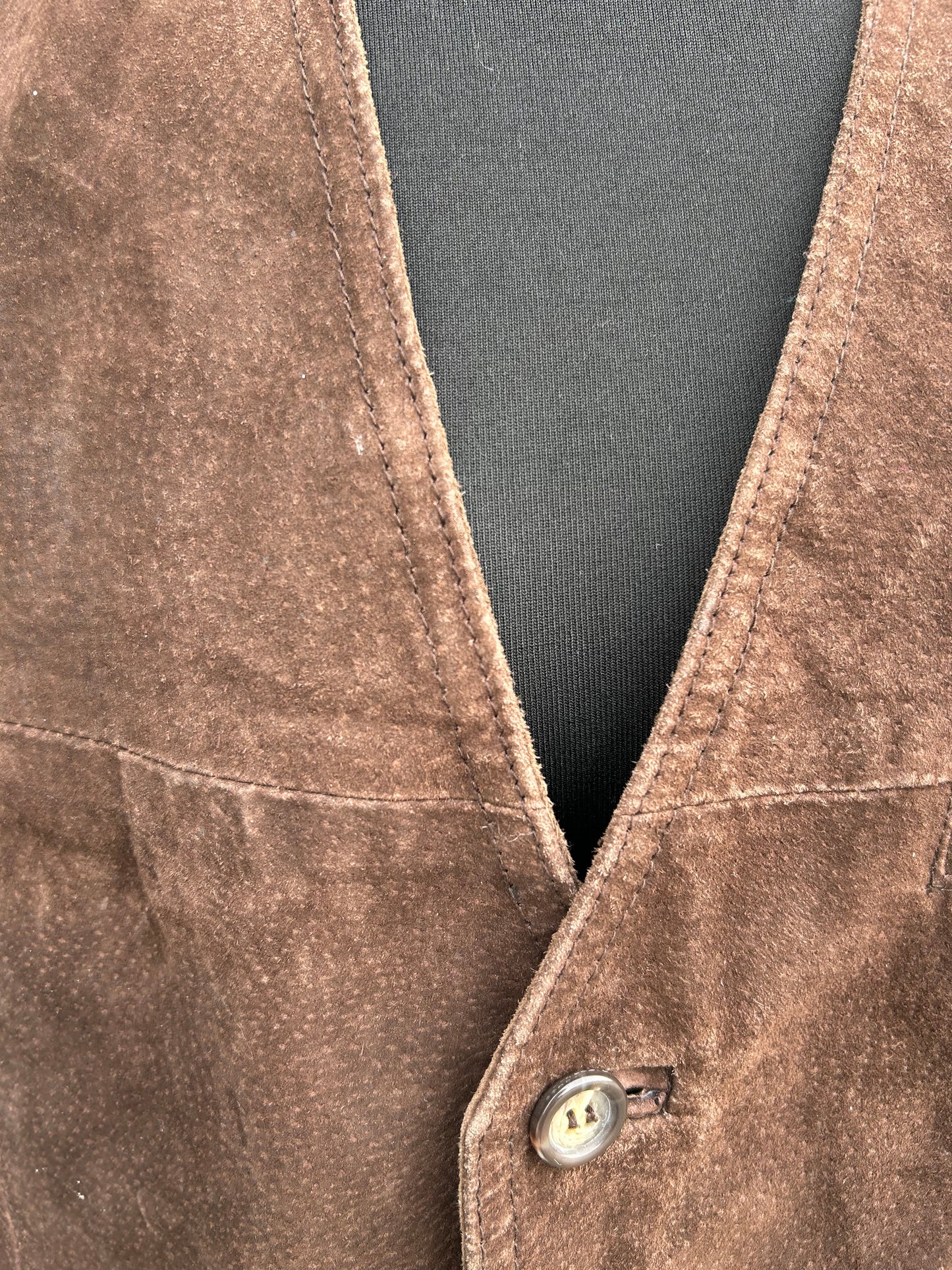 90s brown suede waistcoat Large