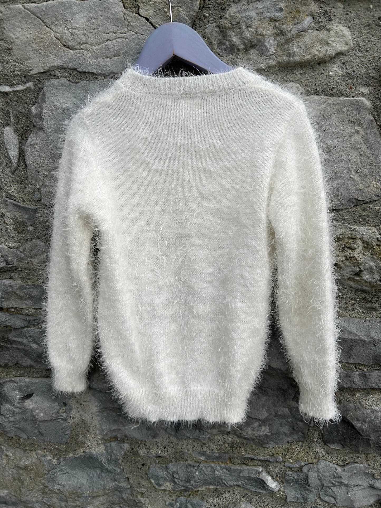 Dachshund white furry jumper  7-8y (122-128cm)