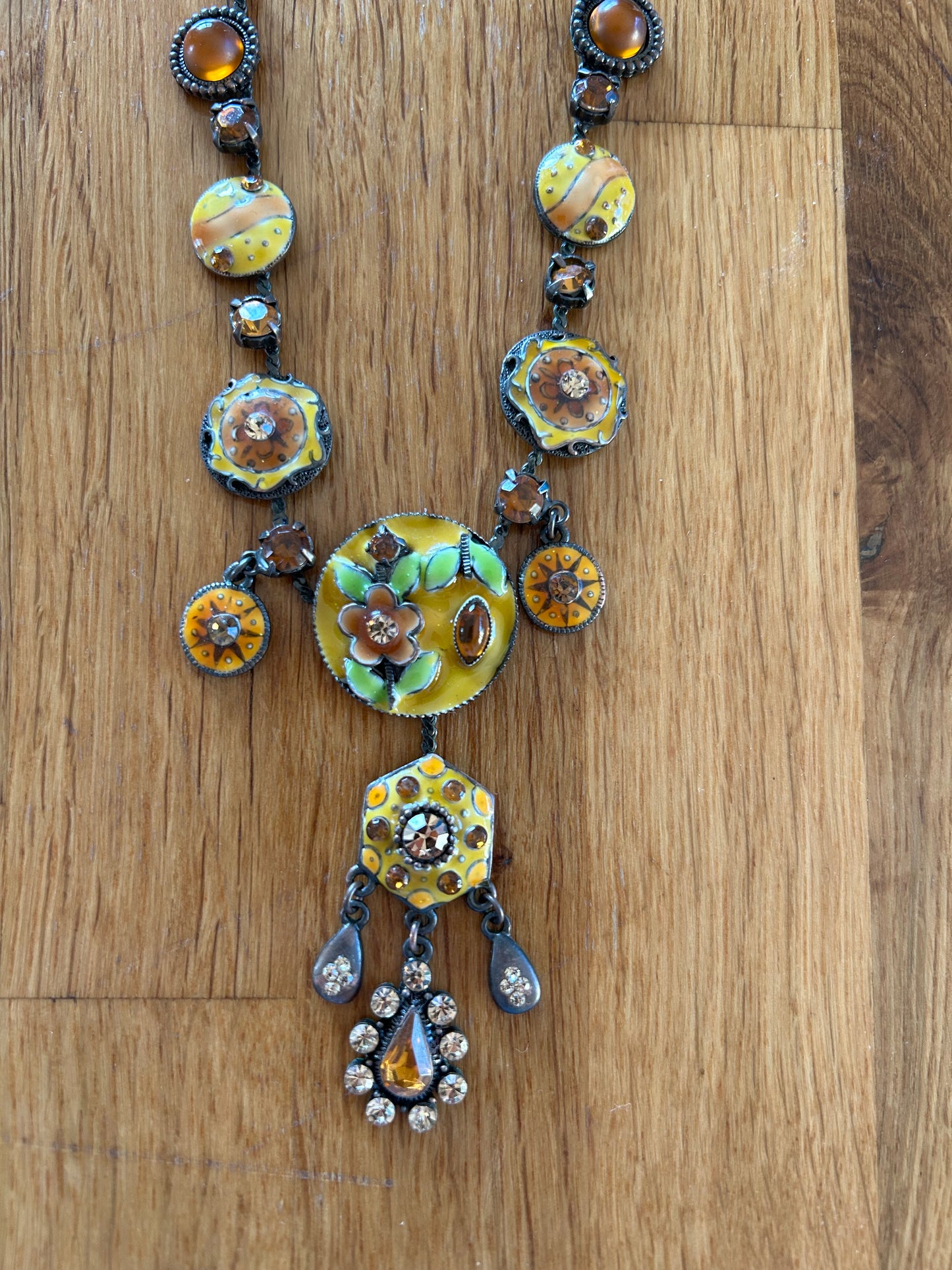 Yellow floral necklace