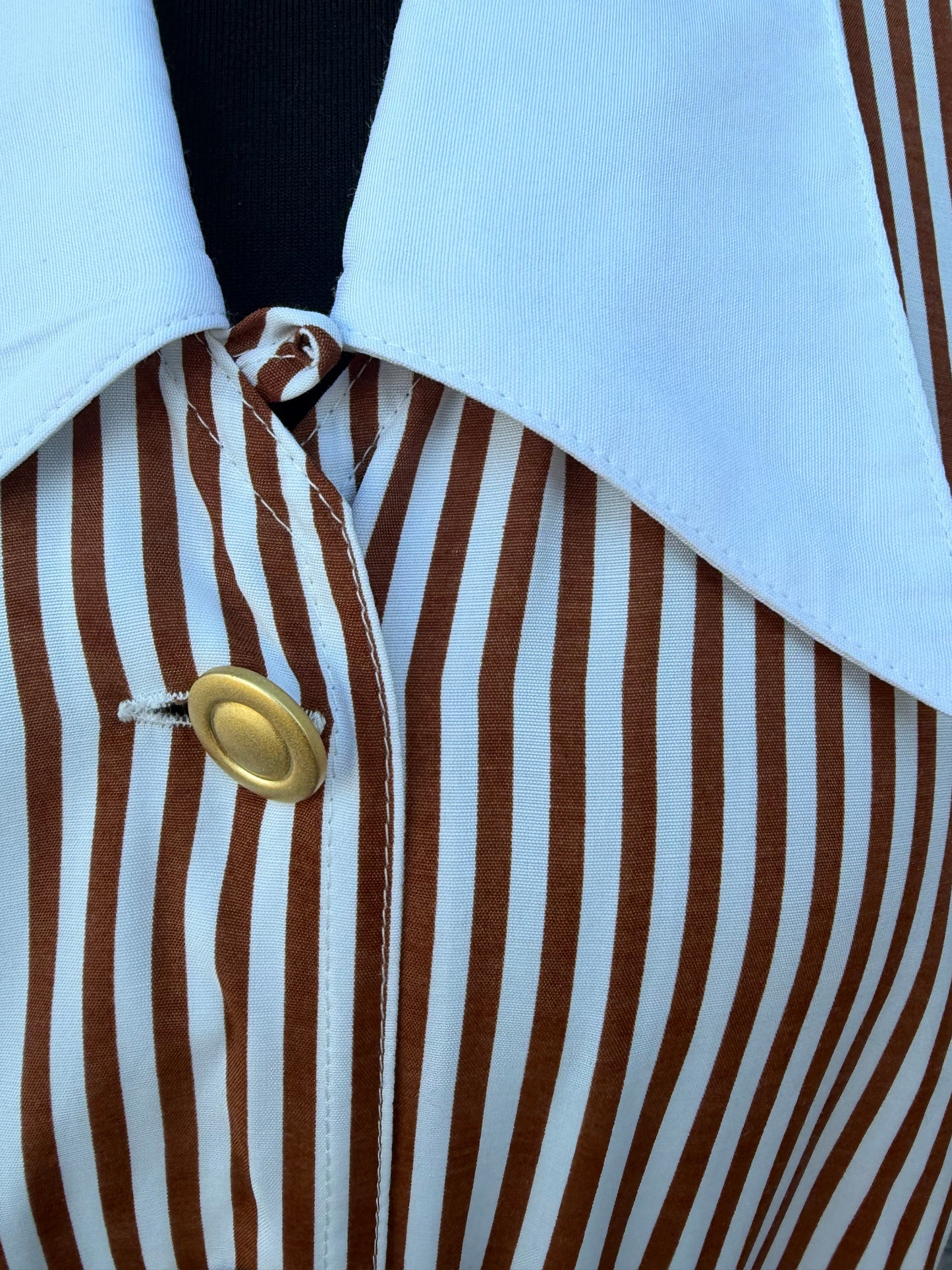 80s brown stripy dress uk 10-12