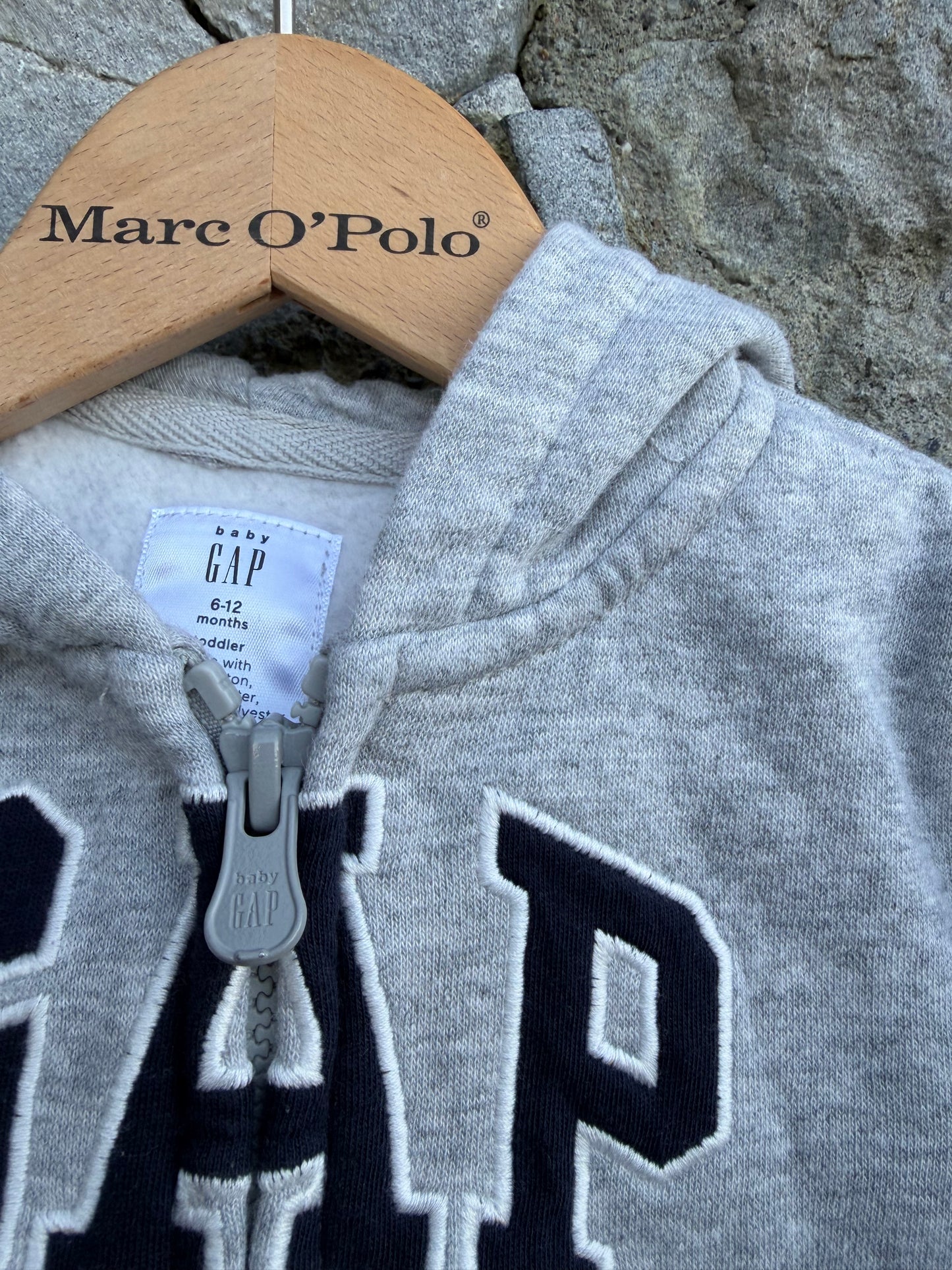 Grey logo hoodie 6-9m (68-74cm)