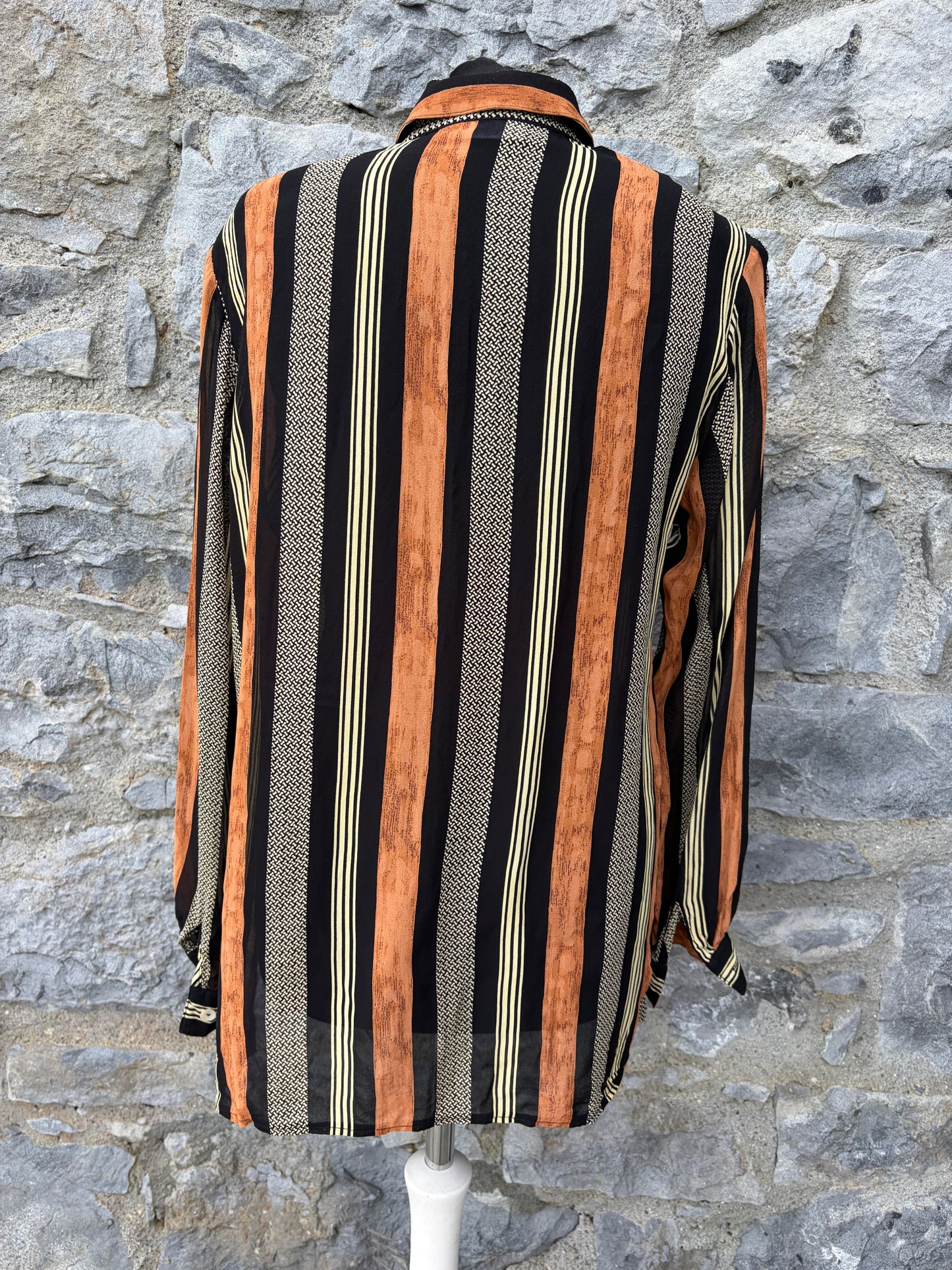 90s brown stripy shirt uk 10-12
