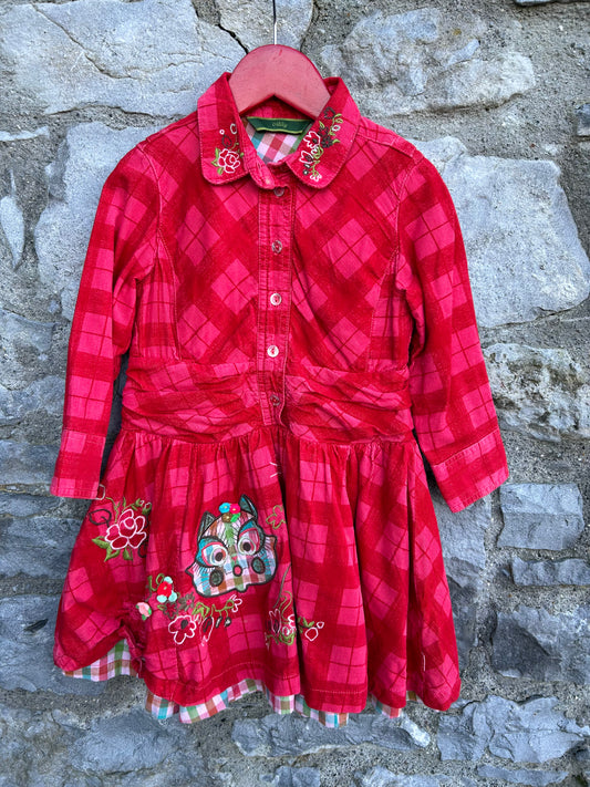 Red check dress  4y (104cm)