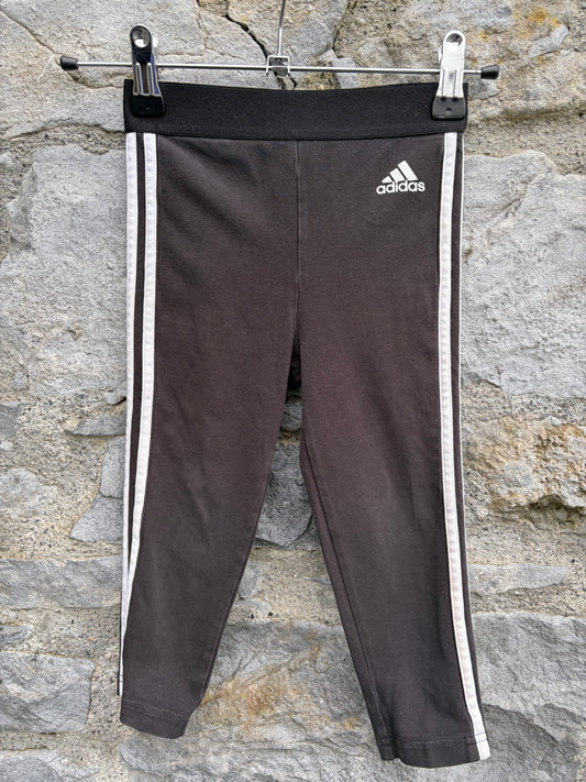 3 stripe black leggings  2-3y (92-98cm)