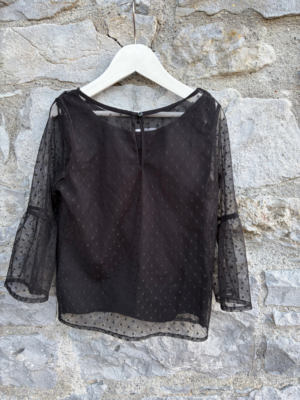 Black mesh top 9-10y (134-140cm)