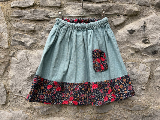 Dots&flowers skirt  6-7y (116-122cm)