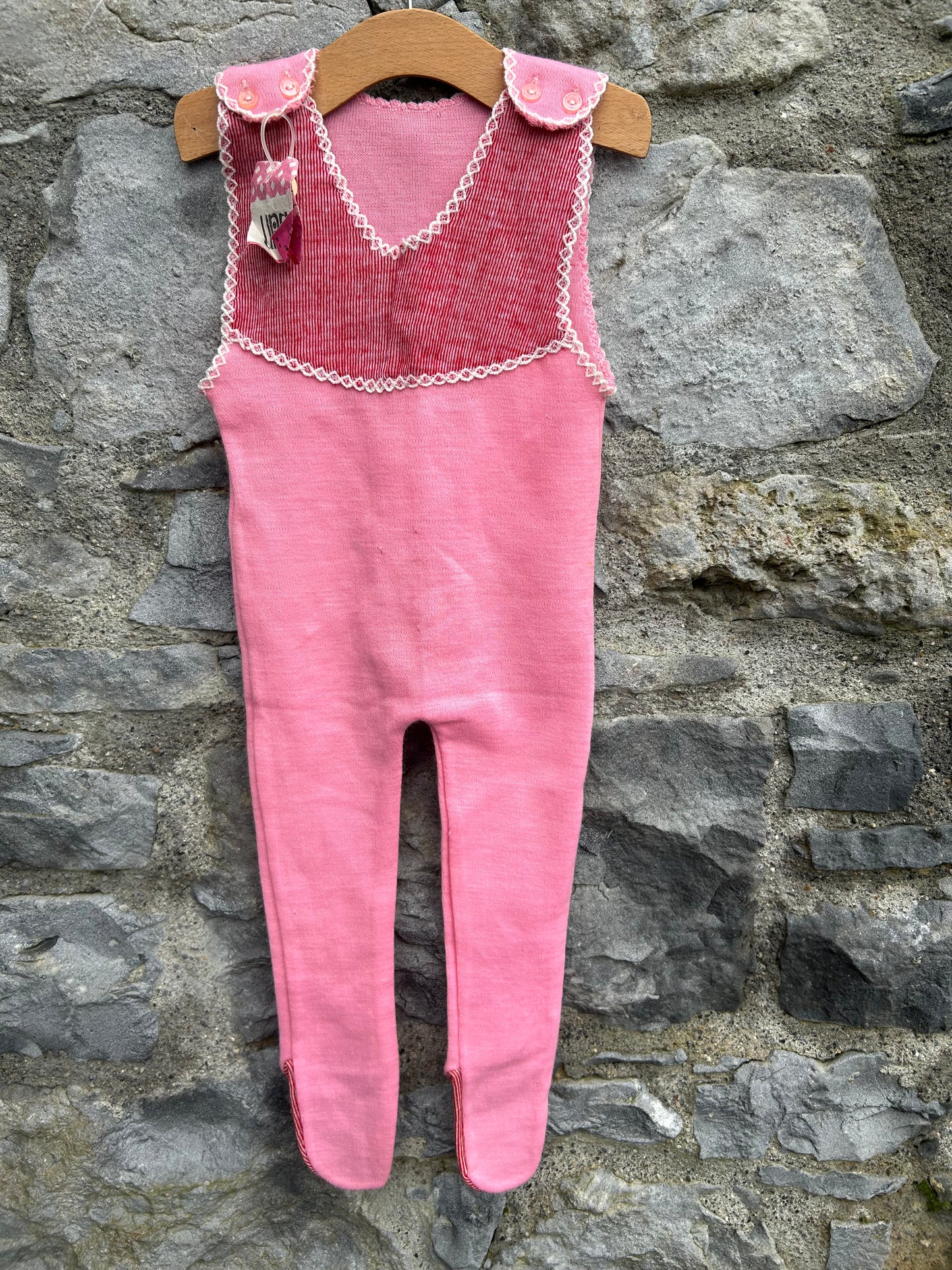 80s pink dungarees  9-12m (74-80cm)