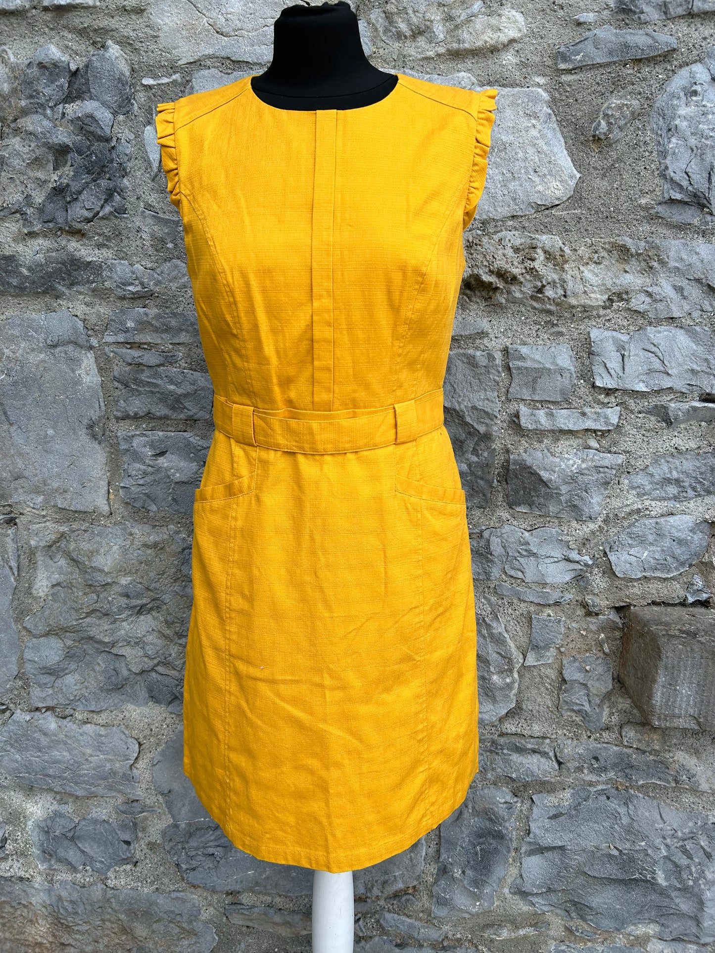 Mustard linen dress uk 10