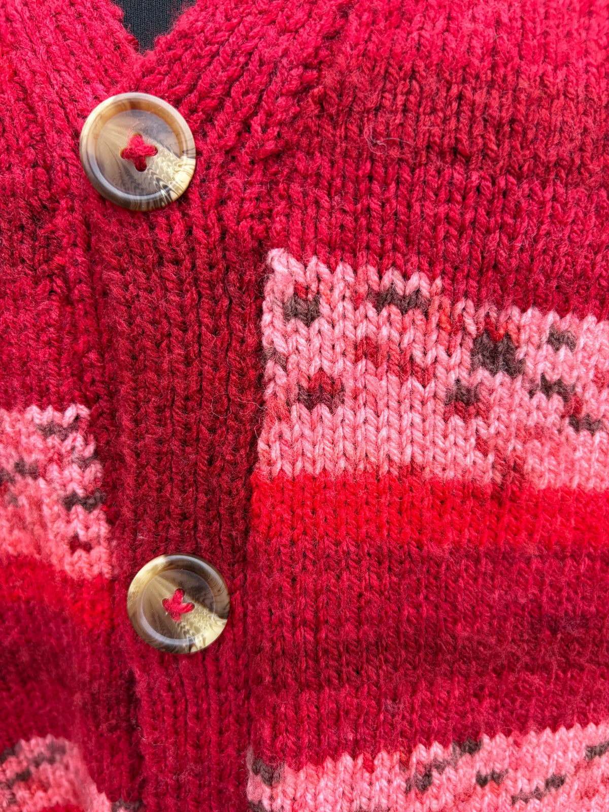 Pink&red woolly cardigan uk 14-16