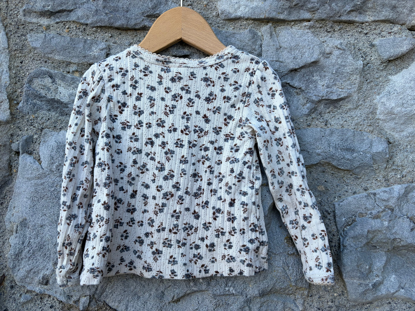Pointelle floral top 6m (68cm)
