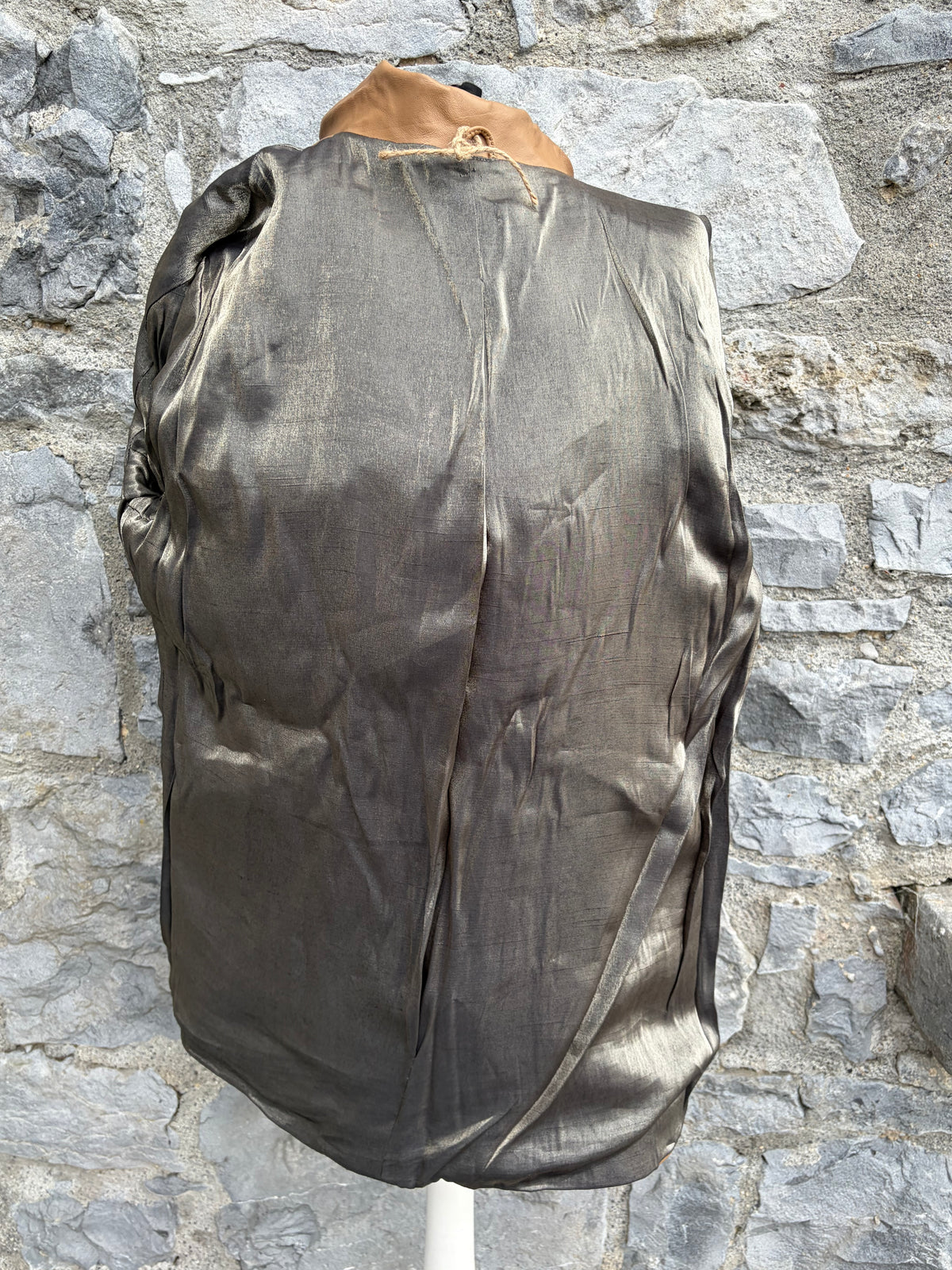 80s tan leather jacket uk 10-12