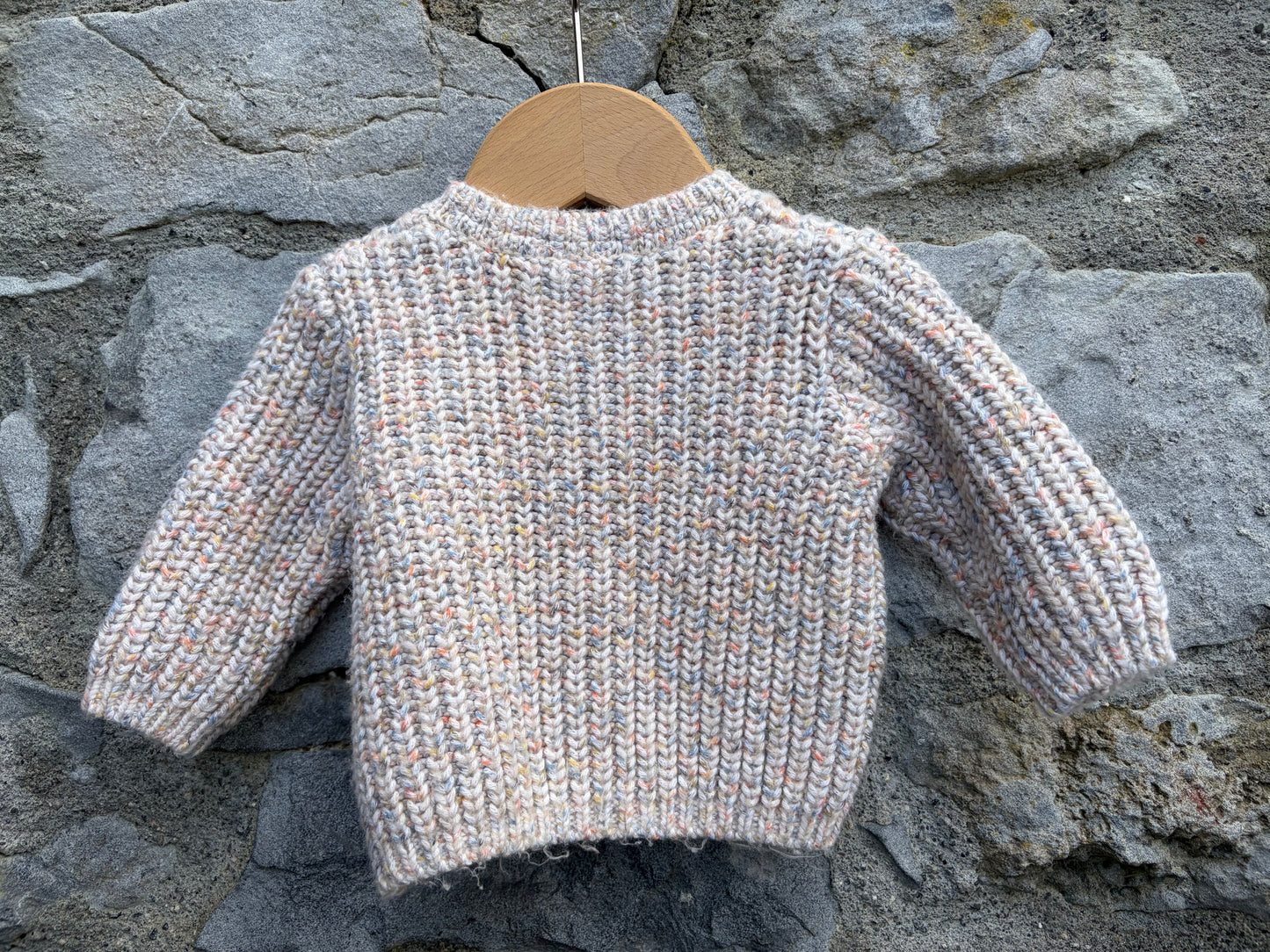 Beige melange cardigan  0-1m (50-56cm)