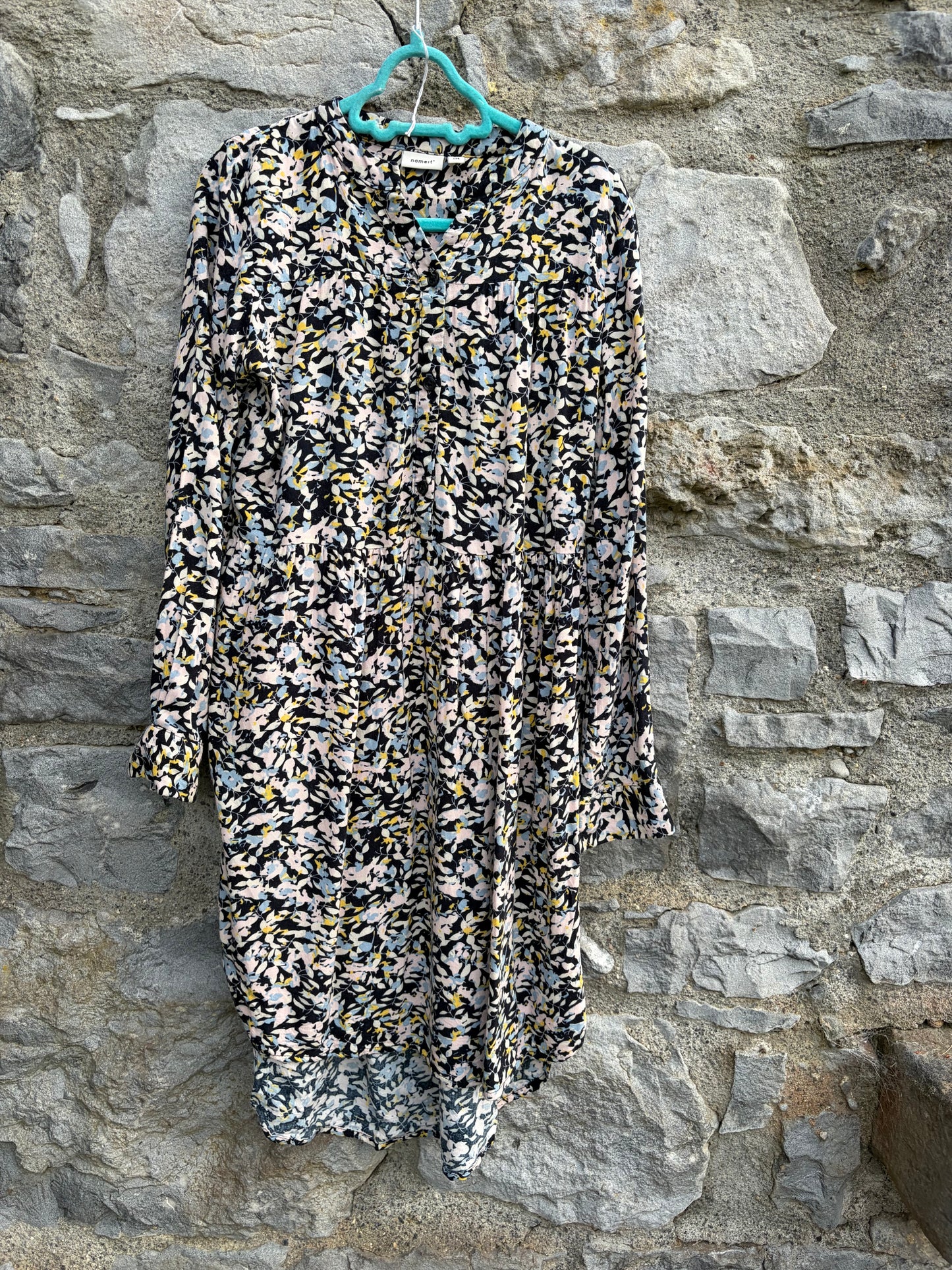 Floral print shirt dress  9y (134cm)