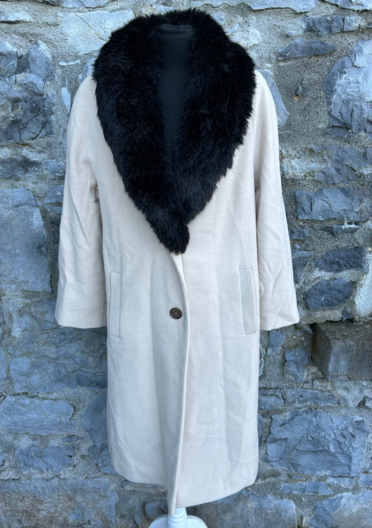 90s cream woolly coat uk 12