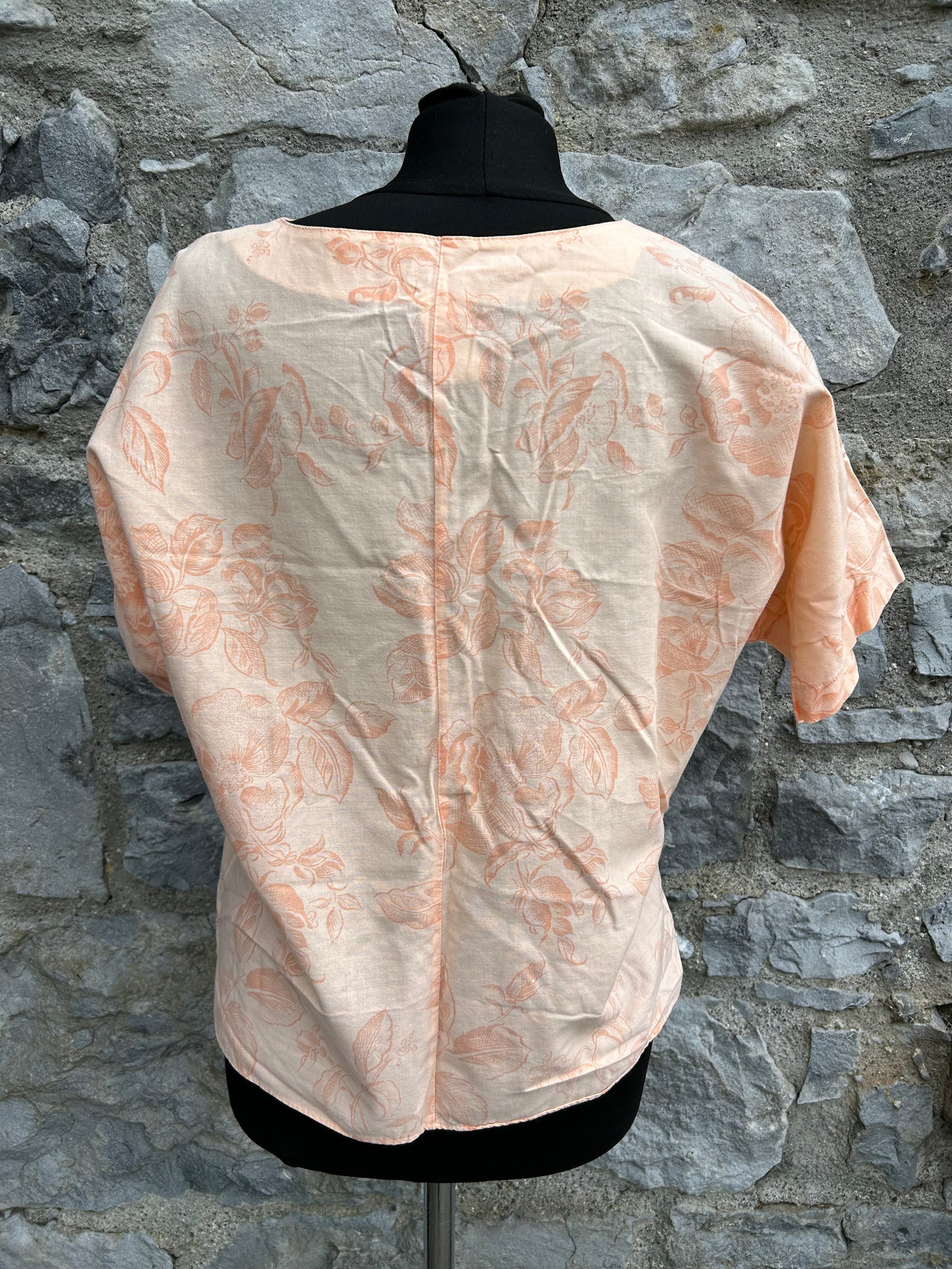 90s peach floral top uk 10