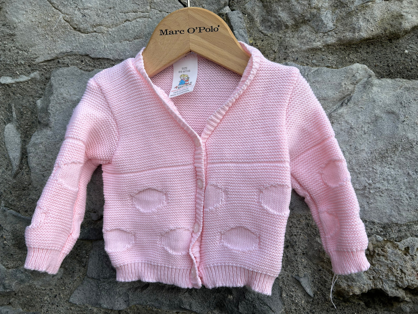 90s pink cardigan 3-6m (62-68cm)