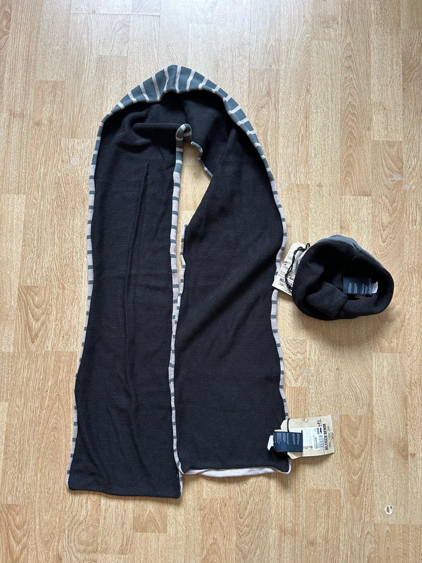 TH stripy scarf&hat