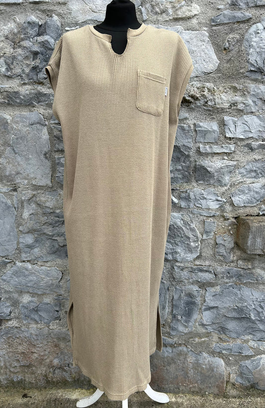 Y2K waffle beige dress uk 14-16