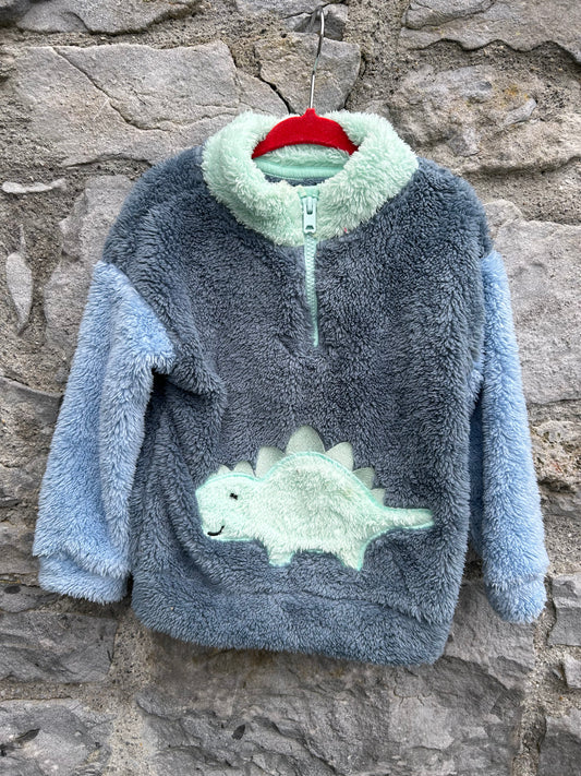 Dinosaur grey fleece  3-4y (98-104cm)