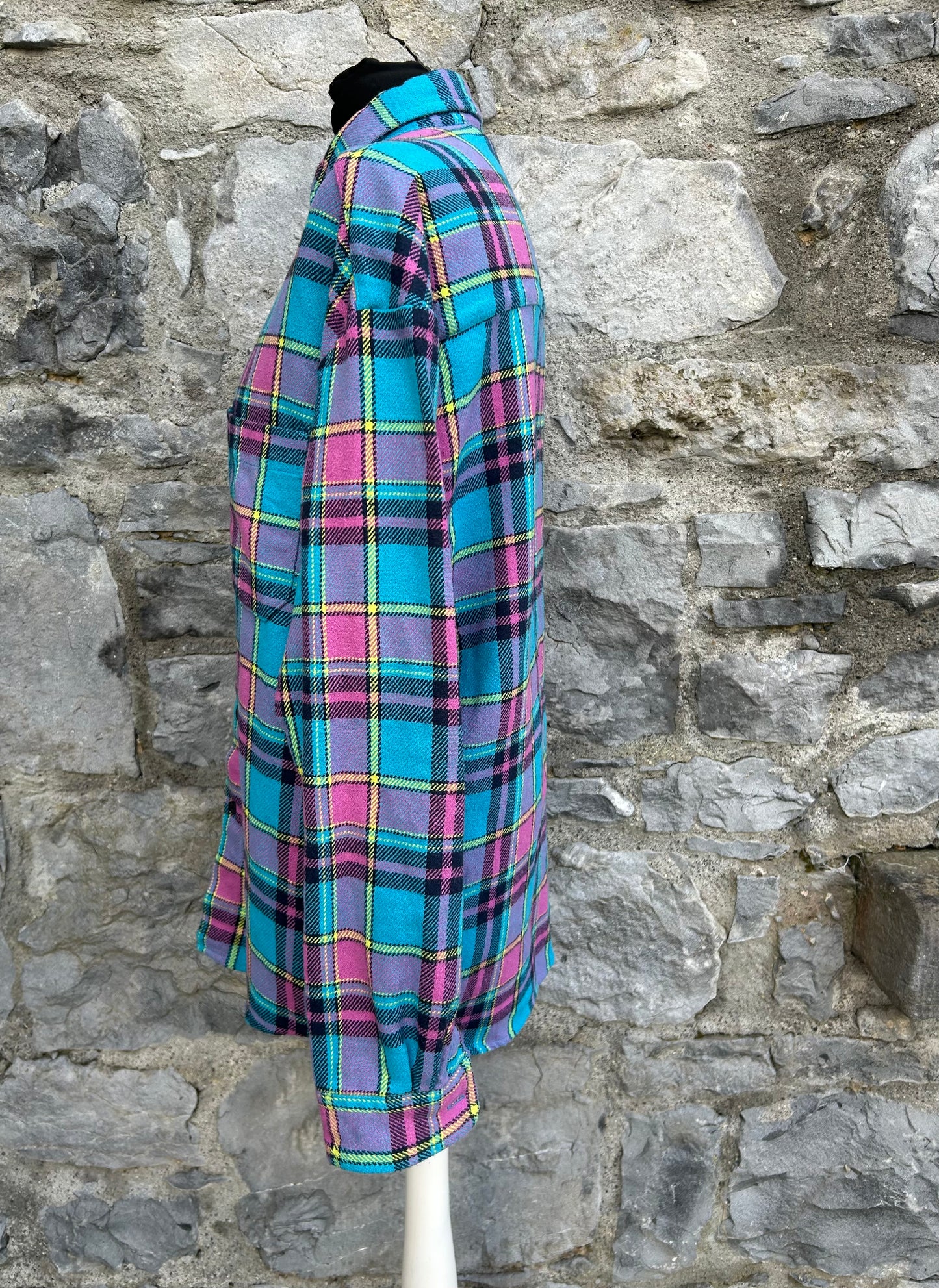 Pink&blue flannel shirt S/M