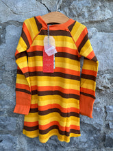 Load image into Gallery viewer, Emperador Big Stripes Brown&amp;orange school dress  2y (92cm)
