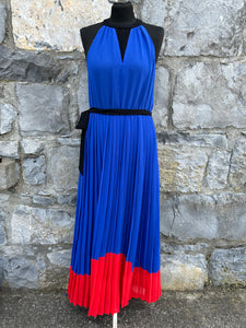 Blue pleated maxi dress uk 8-10